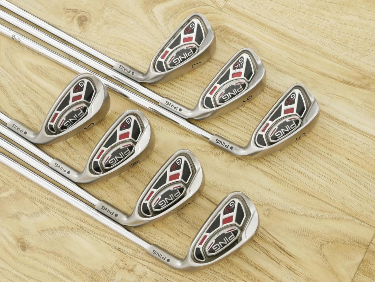 Iron set : Ping : ชุดเหล็ก Ping G15 มีเหล็ก 5-Pw,Sw (7 ชิ้น) ก้านเหล็ก Flex R