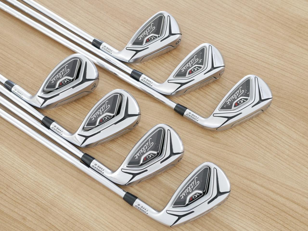 Iron set : Titleist : ชุดเหล็ก Titleist VG3 Type D Forged (รุ่นปี 2019 Japan Spec. ตีง่ายและไกลที่สุดของ Titleist) มีเหล็ก 6-Pw,Aw,As (7 ชิ้น) ก้านเหล็ก NS Pro Zelos 7 Flex R