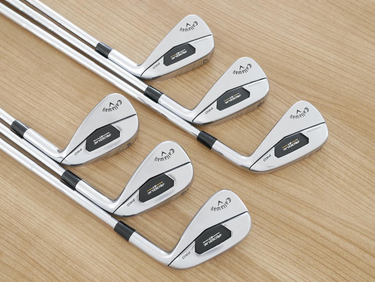 Iron set : Callaway : ชุดเหล็ก Callaway Rogue ST Pro (ออกปี 2022 คม นุ่ม แน่นมาก) มีเหล็ก 5-Pw (6 ชิ้น) ก้านเหล็ก Dynamic Gold 105 S200