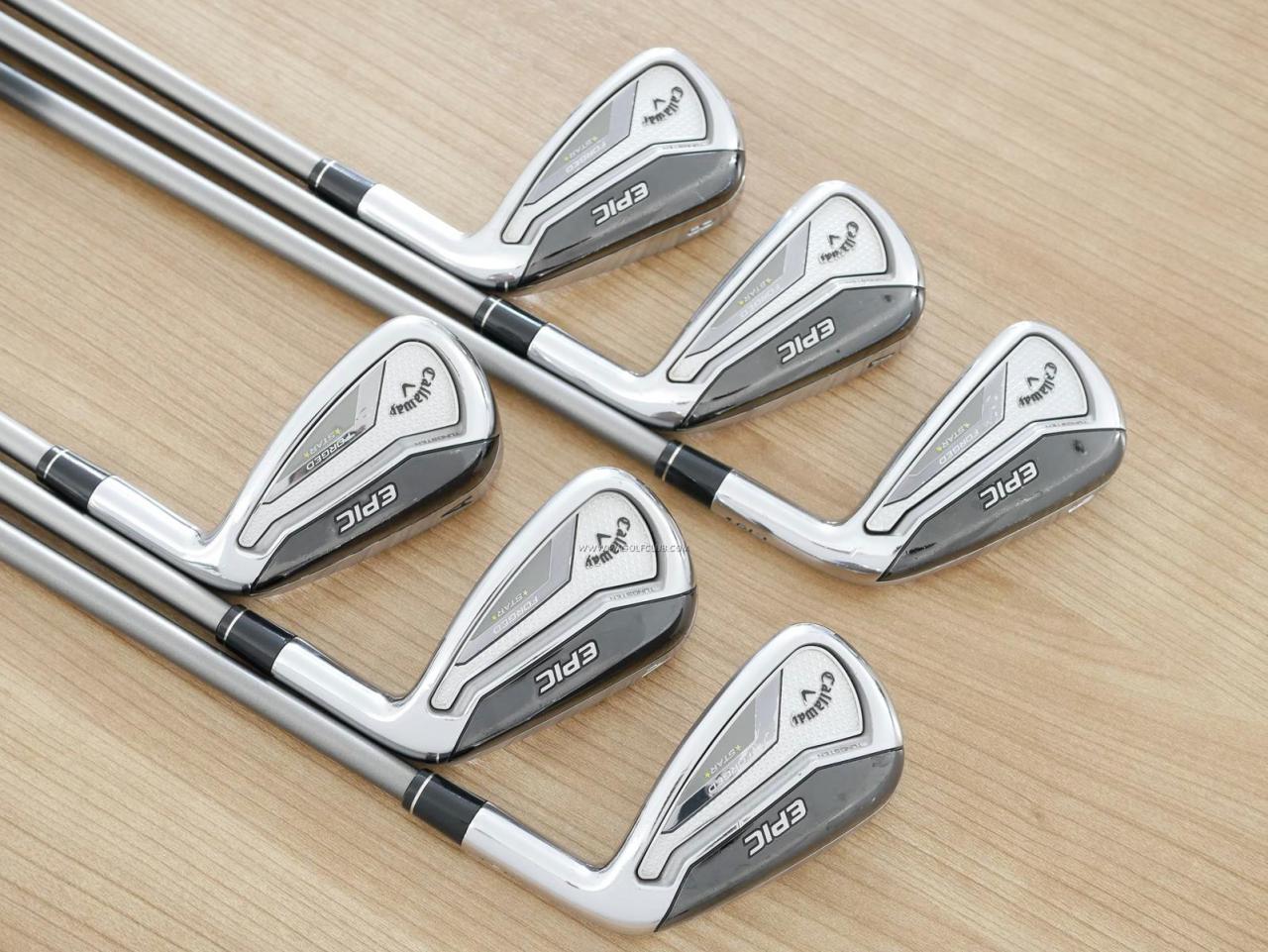 Iron set : Callaway : ชุดเหล็ก Callaway EPIC Forged Star (รุ่นท้อปสุด ปี 2020 ตีไกลกว่าปกติ 2 เบอร์) มีเหล็ก 6-Pw,Aw (6 ชิ้น) ก้านกราไฟต์ Fujikura Speeder Evolution Flex SR