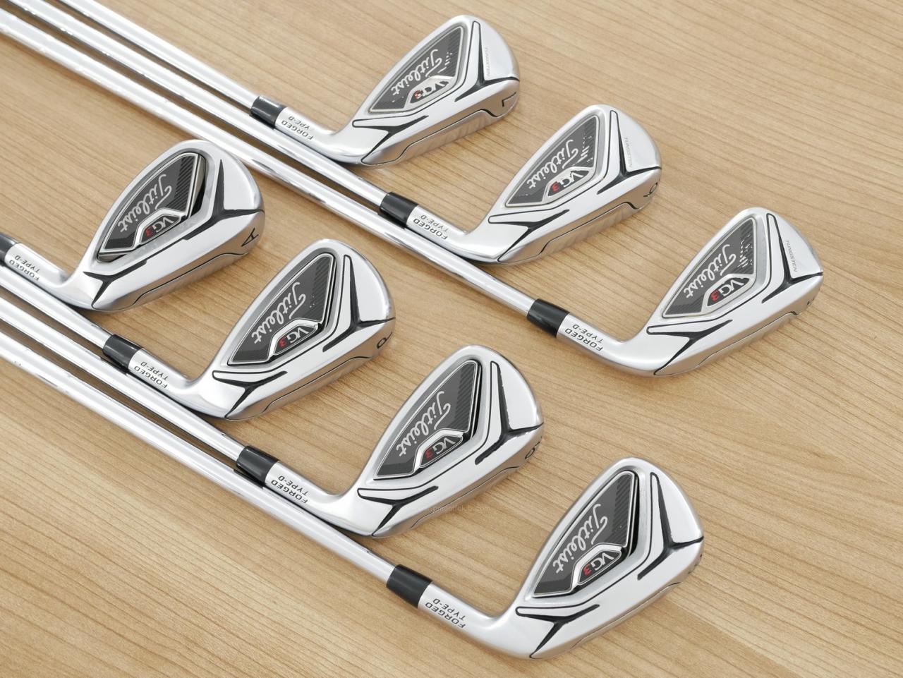 Iron set : Titleist : ชุดเหล็ก Titleist VG3 Type D Forged (รุ่นปี 2019 Japan Spec. ตีง่ายและไกลที่สุดของ Titleist) มีเหล็ก 5-Pw,Aw (7 ชิ้น) ก้านเหล็ก NS Pro 950 Flex S