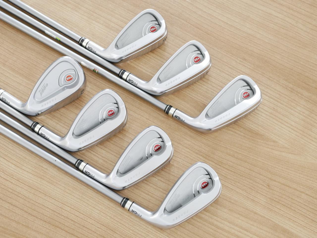 Iron set : PRGR : ชุดเหล็กกระเทย PRGR Egg PF Forged (รุ่นปี 2019 ตีง่ายและไกลมากๆ โกงสุดๆ) มีเหล็ก 6-Pw,Aw,As (7 ชิ้น) ก้านกราไฟต์ M-37 Flex R