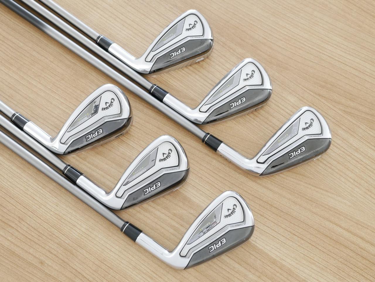 Iron set : Callaway : ชุดเหล็ก Callaway EPIC Forged Star (รุ่นท้อปสุด ปี 2020 ตีไกลกว่าปกติ 2 เบอร์) มีเหล็ก 6-Pw,Aw (6 ชิ้น) ก้านกราไฟต์ Fujikura Speeder Evolution Flex SR