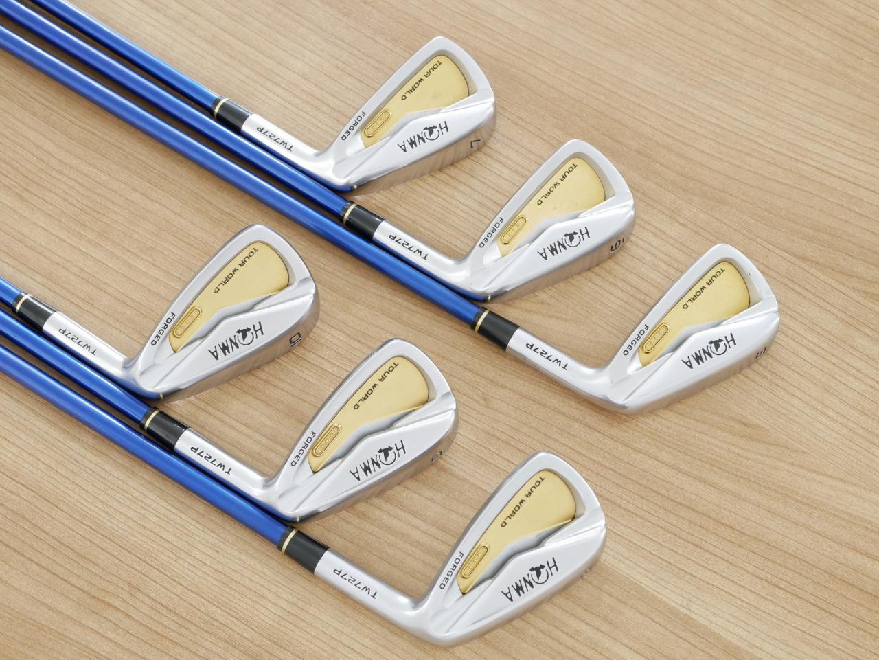 Iron set : Honma : **ก้าน 3 ดาว** ชุดเหล็ก Honma Tour World TW727P (Forged) มีเหล็ก 5-10 (6 ชิ้น) ก้านกราไฟต์ ARMRQ 8 (54) Flex R (3 ดาว)