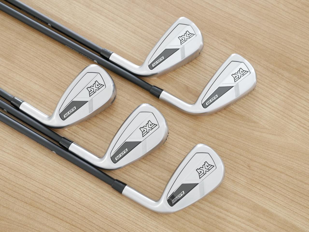 Iron set : PXG : ชุดเหล็ก PXG Black OPS (รุ่นล่าสุด ออกปี 2024 ตีง่าย ไกล สวย) มีเหล็ก 6-Pw (5 ชิ้น) ก้านกราไฟต์ Mitsubishi VANQUISH 6 Flex R