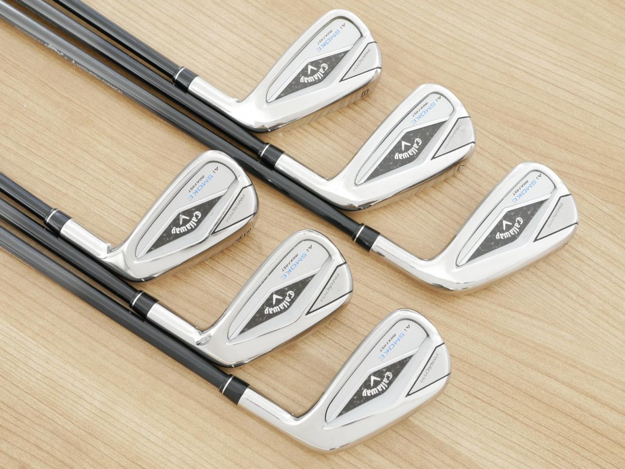 Iron set : Callaway : ชุดเหล็ก Callaway Paradym Ai Smoke Max Fast (รุ่นล่าสุด ออกปี 2024 ตีง่ายมาก ไกล Japan Spec.) มีเหล็ก 6-Pw,Aw (6 ชิ้น) ก้านกราไฟต์ Fujikura TENSEI 40 Flex R