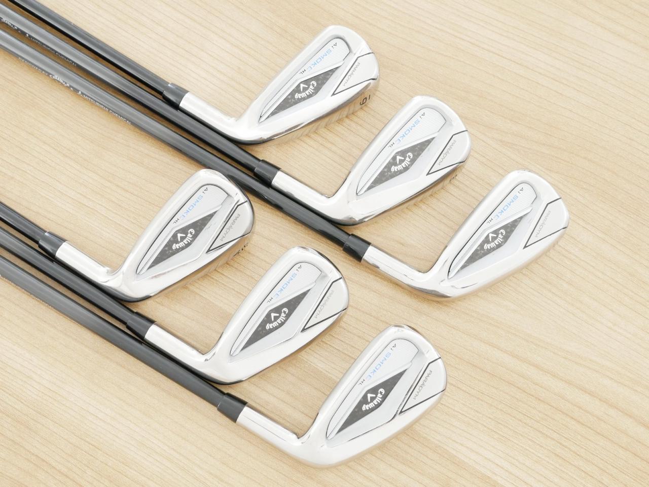 Iron set : Callaway : ชุดเหล็ก Callaway Paradym Ai Smoke HL (รุ่นล่าสุด ออกปี 2024 ตีง่ายมาก ไกล Japan Spec.) มีเหล็ก 6-Pw,Aw (6 ชิ้น) ก้านกราไฟต์ Mitsubishi TENSEI 50 Flex R