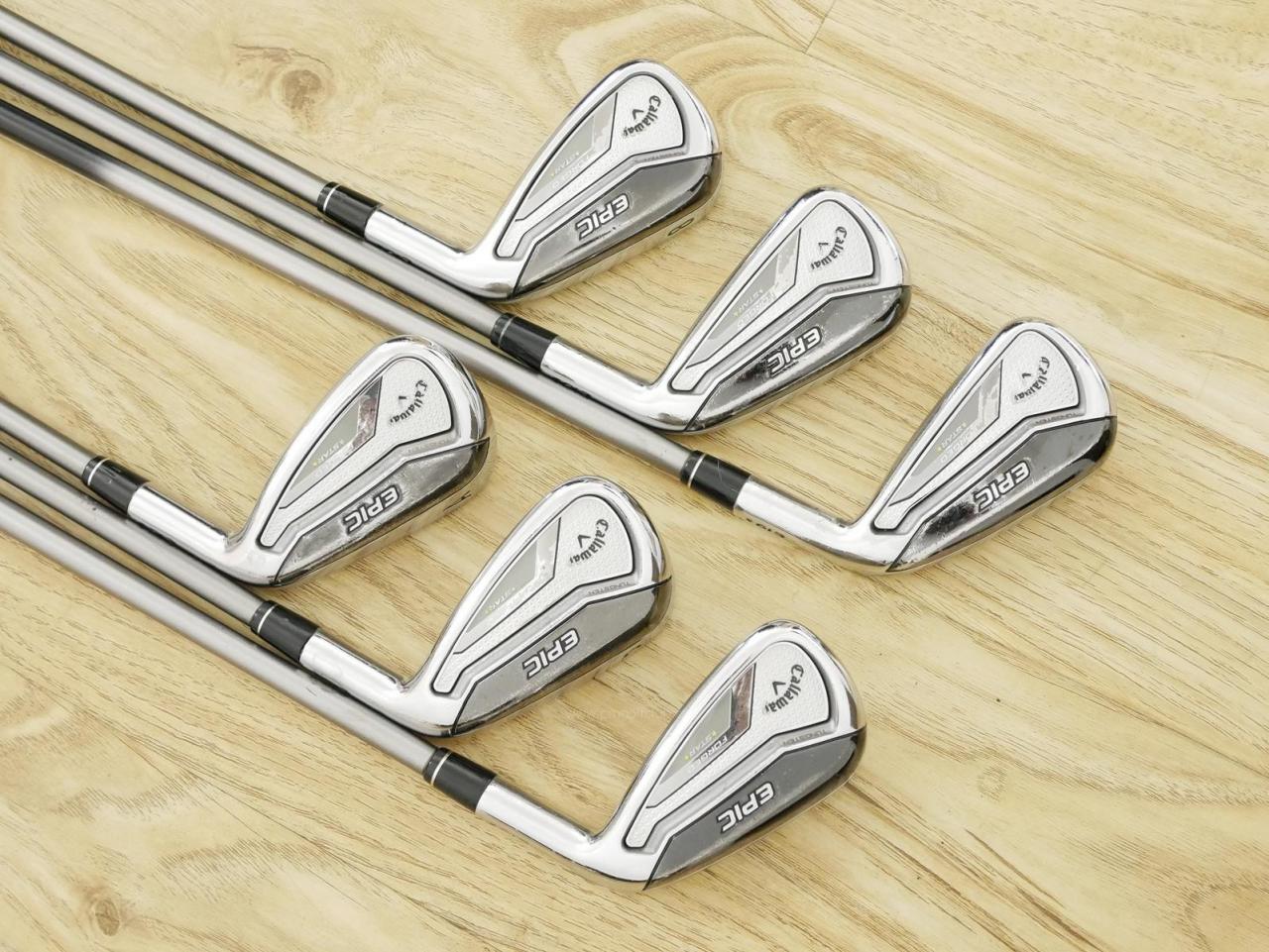 Iron set : Callaway : ชุดเหล็ก Callaway EPIC Forged Star (รุ่นท้อปสุด ปี 2020 ตีไกลกว่าปกติ 2 เบอร์) มีเหล็ก 6-Pw,Aw (6 ชิ้น) ก้านกราไฟต์ Fujikura Speeder Evolution Flex R