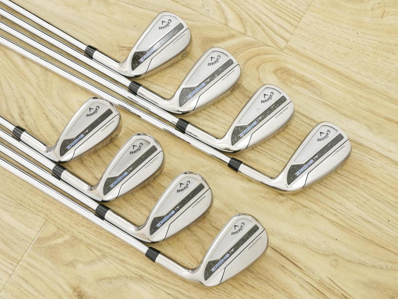 Iron set : Callaway : ชุดเหล็ก Callaway Paradym Ai Smoke (รุ่นล่าสุด ออกปี 2024 ตีง่ายมาก ไกล Japan Spec.) มีเหล็ก 6-Pw,Aw,Gw,Sw (8 ชิ้น) ก้านเหล็ก NS Pro ZELOS 7 Flex S