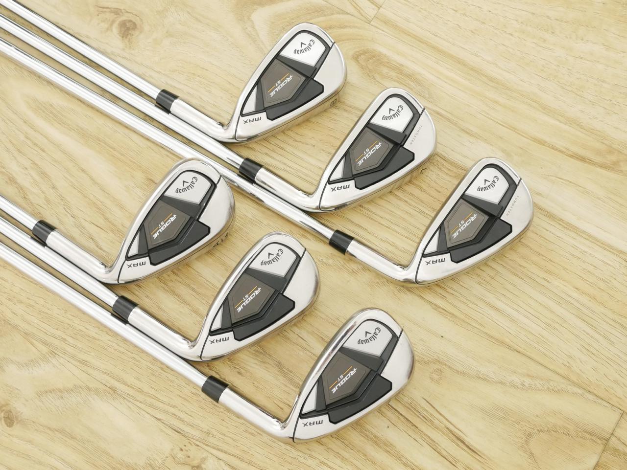 Iron set : Callaway : ชุดเหล็ก Callaway Rogue ST Max (ออกปี 2022 ตีง่าย ไกลมาก) มีเหล็ก 6-Pw,Aw (6 ชิ้น) ก้านเหล็ก NS Pro Zelos 7 Flex S