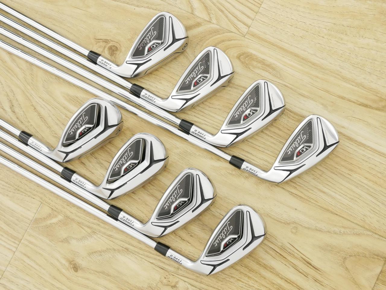 Iron set : Titleist : ชุดเหล็ก Titleist VG3 Type D Forged (รุ่นปี 2019 Japan Spec. ตีง่ายและไกลที่สุดของ Titleist) มีเหล็ก 5-Pw,Aw,As (8 ชิ้น) ก้านเหล็ก NS Pro Zelos 8 Flex S