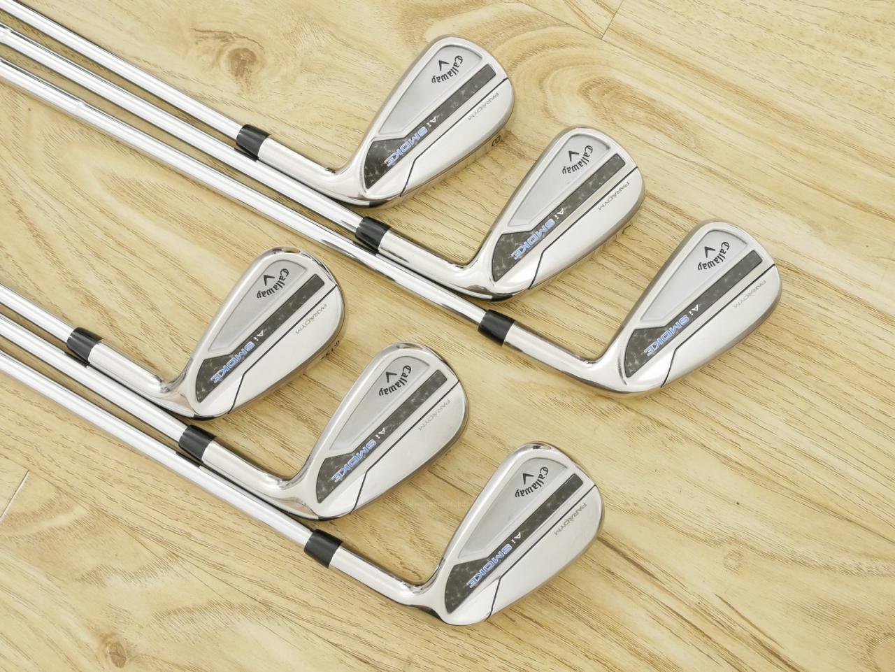 Iron set : Callaway : ชุดเหล็ก Callaway Paradym Ai Smoke (รุ่นล่าสุด ออกปี 2024 ตีง่ายมาก ไกล Japan Spec.) มีเหล็ก 6-Pw,Aw (6 ชิ้น) ก้านเหล็ก Dynamic Gold 105 R300