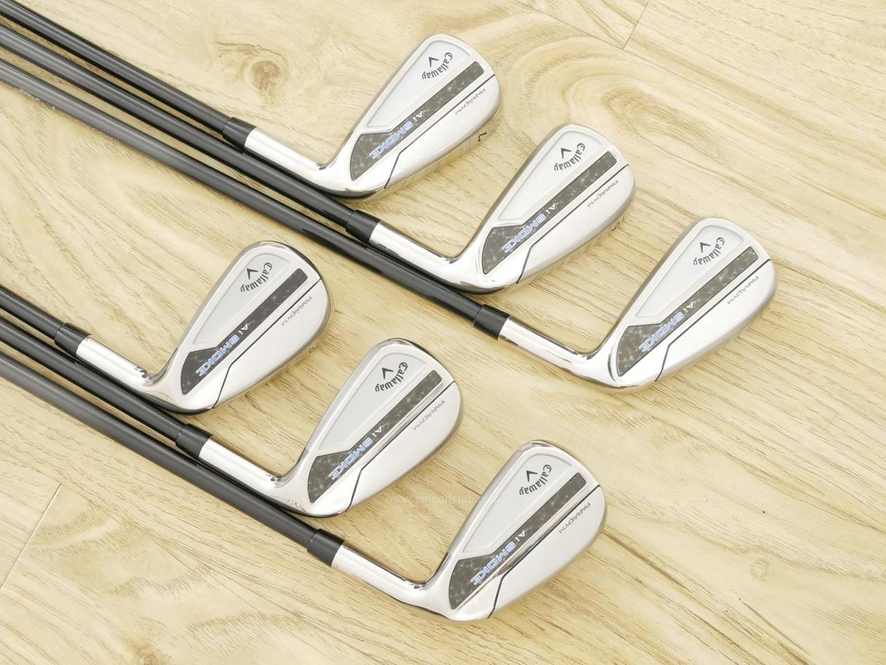 Iron set : Callaway : ชุดเหล็ก Callaway Paradym Ai Smoke (รุ่นล่าสุด ออกปี 2024 ตีง่ายมาก ไกล Japan Spec.) มีเหล็ก 5-Pw (6 ชิ้น) ก้านกราไฟต์ Fujikura TENSEI 50 Flex R