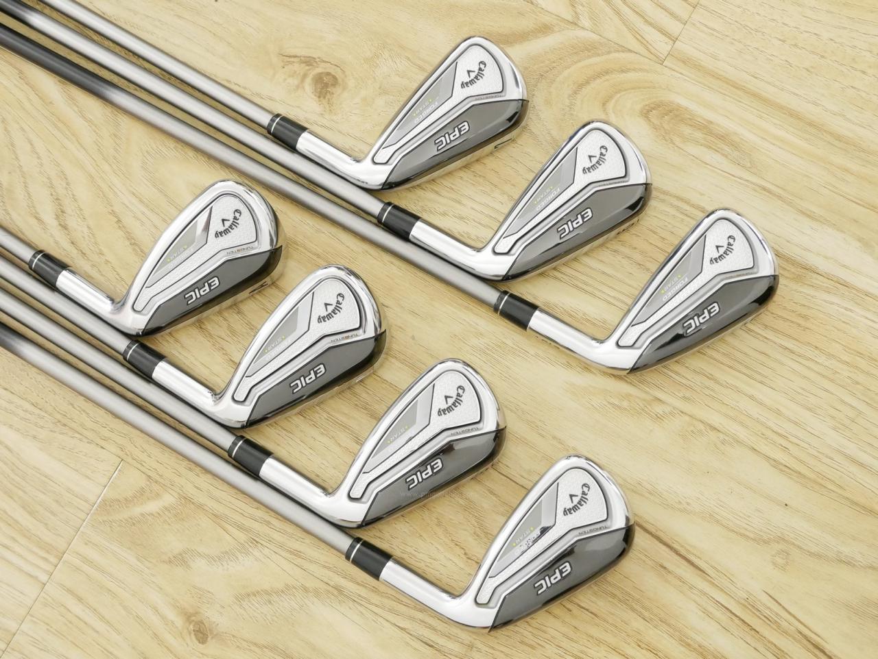 Iron set : Callaway : ชุดเหล็ก Callaway EPIC Forged Star (รุ่นท้อปสุด ปี 2020 ตีไกลกว่าปกติ 2 เบอร์) มีเหล็ก 5-Pw,Aw (7 ชิ้น) ก้านกราไฟต์ Fujikura Speeder Evolution Flex SR