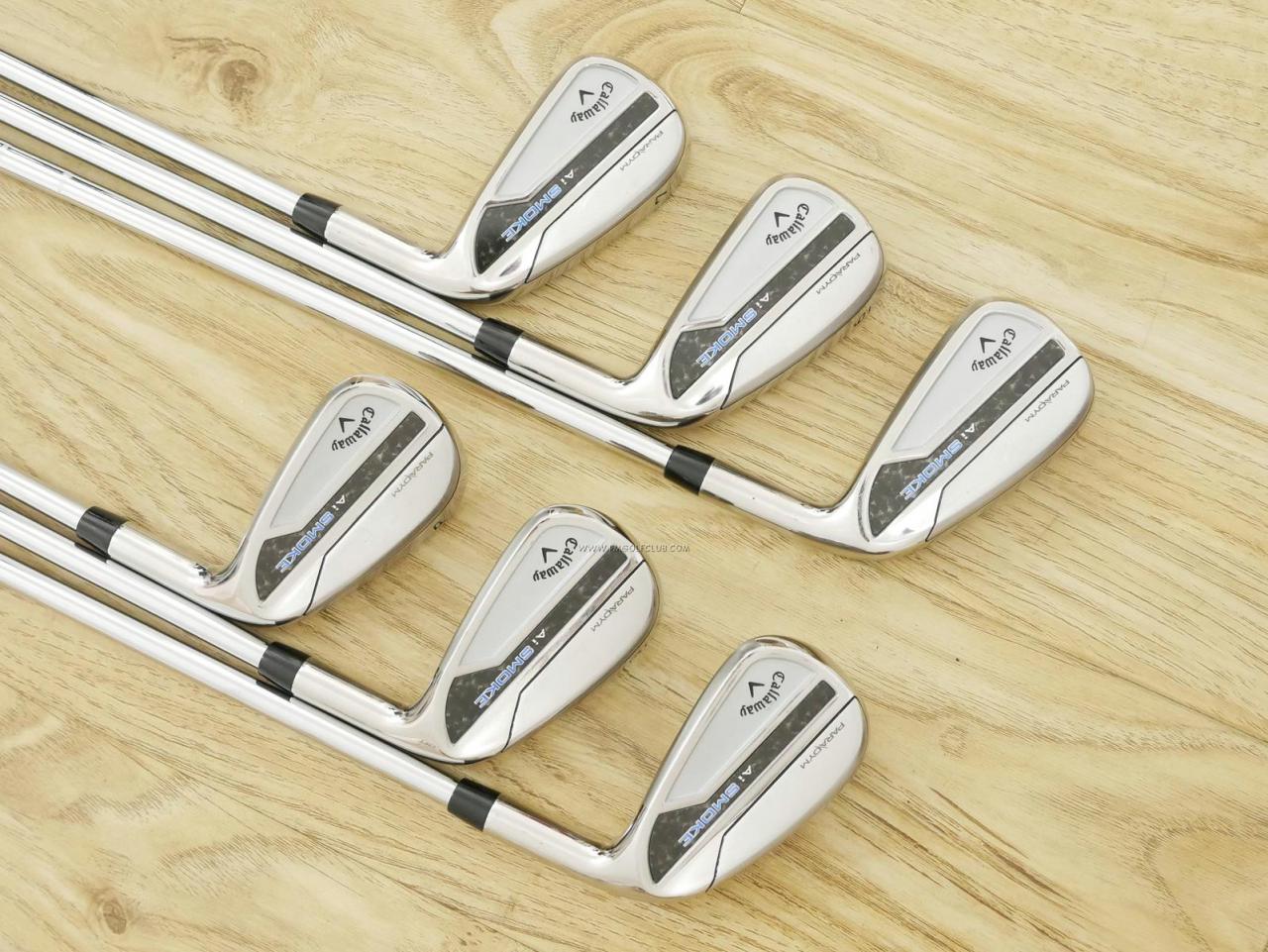 Iron set : Callaway : ชุดเหล็ก Callaway Paradym Ai Smoke (รุ่นล่าสุด ออกปี 2024 ตีง่ายมาก ไกล Japan Spec.) มีเหล็ก 5-Pw (6 ชิ้น) ก้านเหล็ก NS Pro 950 NEO Flex S