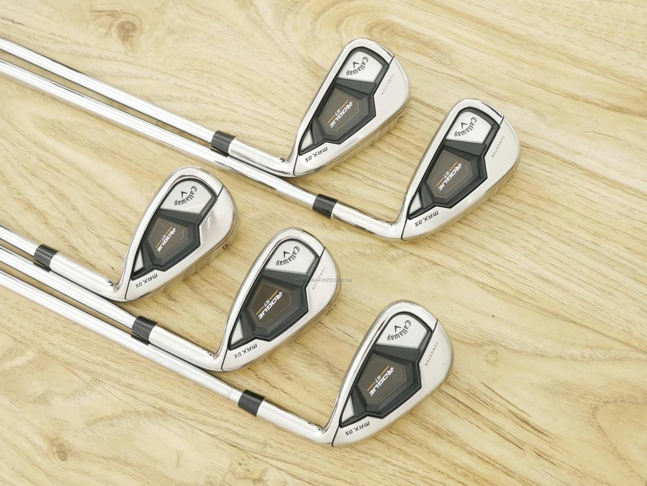 Iron set : Callaway : ชุดเหล็ก Callaway Rogue ST Max OS (ออกปี 2022 ตีง่ายสุดๆ ไกลสุดๆ) มีเหล็ก 6-Pw (5 ชิ้น) ก้านเหล็ก NS Pro Zelos 7 Flex S