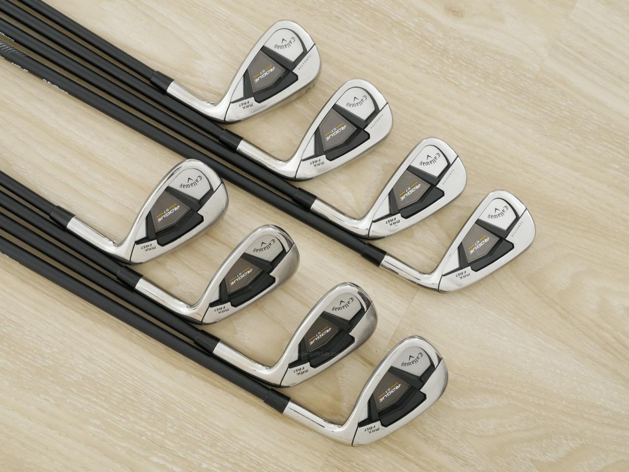 Iron set : Callaway : ชุดเหล็ก Callaway Rogue ST Max Fast (ออกปี 2022 ตีง่ายที่สุด ไกลสุดของ Callaway) มีเหล็ก 6-Pw,Aw,Gw,Sw (8 ชิ้น) ก้านกราไฟต์ Fujikura Speeder NX 40 Flex R