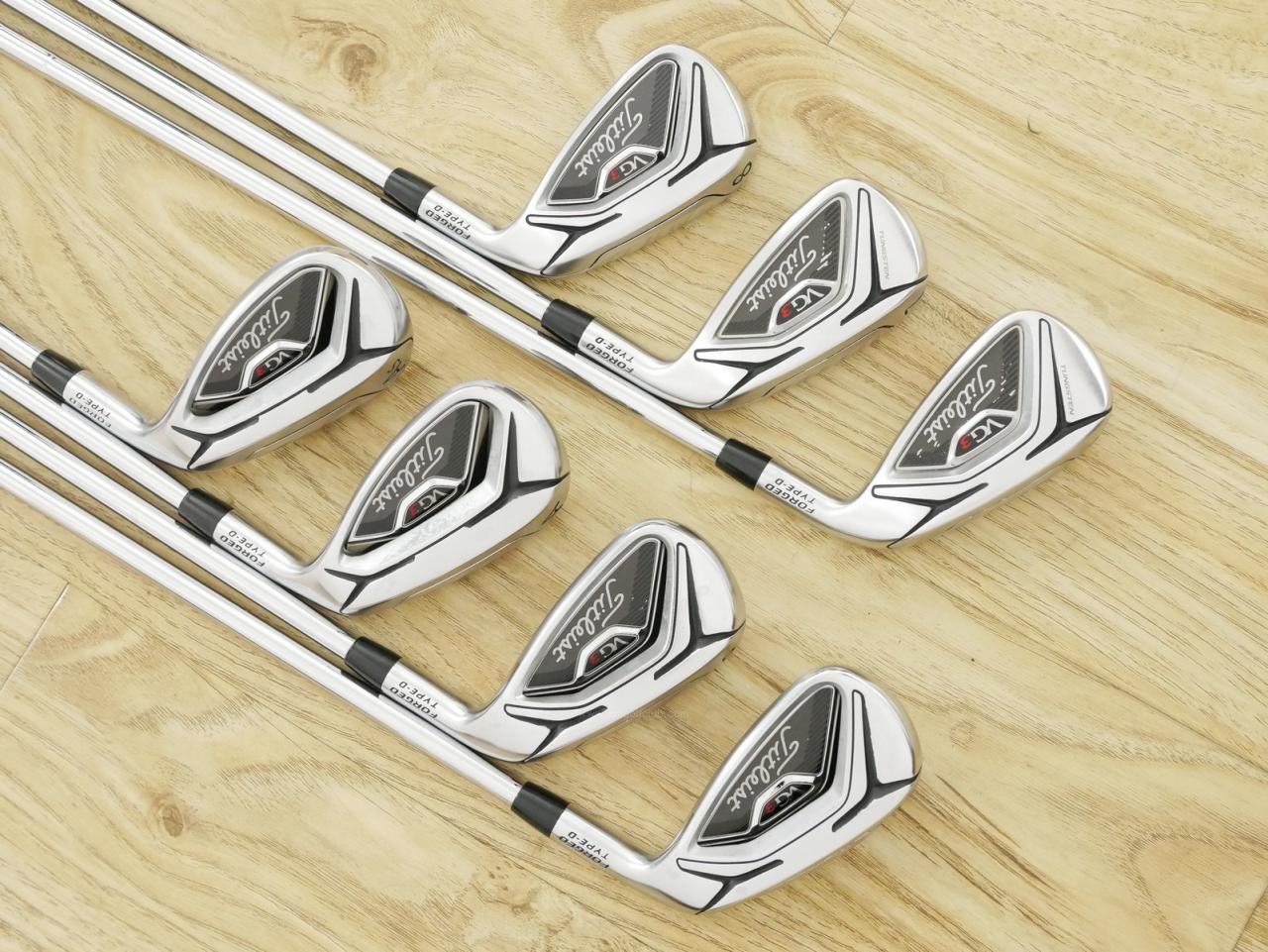 Iron set : Titleist : ชุดเหล็ก Titleist VG3 Type D Forged (รุ่นปี 2019 Japan Spec. ตีง่ายและไกลที่สุดของ Titleist) มีเหล็ก 6-Pw,Aw,As (7 ชิ้น) ก้านเหล็ก NS Pro Zelos 7 Flex R