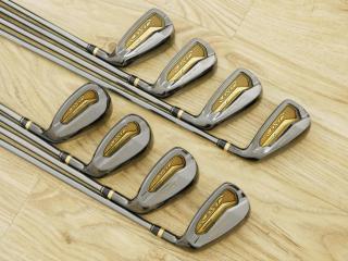 Iron set : Tourstage : ชุดเหล็ก Tourstage EXE Super Premium (ตัวท้อปสุด หน้าเด้ง) มีเหล็ก 5-Pw,Aw,Sw (8 ชิ้น) ก้านกราไฟต์ Flex R