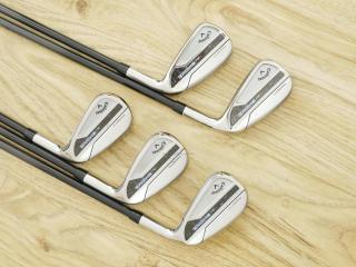 Iron set : ชุดเหล็ก Callaway Paradym Ai Smoke (รุ่นล่าสุด ออกปี 2024 ตีง่ายมาก ไกล Japan Spec.) มีเหล็ก 6-Pw (5 ชิ้น) ก้านกราไฟต์ Fujikura TENSEI 50 Flex R