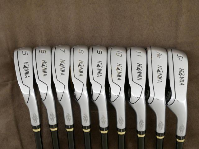 Iron set : Honma : **ก้าน 3 ดาว** ชุดเหล็ก Honma Beres IS-01 (หน้าเด้ง Maraging) มีเหล็ก 5-11,Aw,Sw (9 ชิ้น เทียบเท่า 4-Pw,Aw,Sw) ก้าน ARMRQ 6 (49) FLex R (3 ดาว)