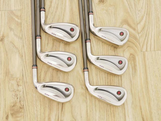 Iron set : PRGR : ชุดเหล็ก PRGR Premium Red TR-X 505 (รุ่นท็อป หน้าเด้ง ตีง่ายไกลมาก) มีเหล็ก 5-Pw (6 ชิ้น) ก้านกราไฟต์ Flex S 