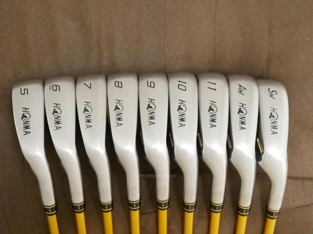 Iron set : Honma : **ก้าน 4 ดาว ของใหม่ 3 แสนบาท** ชุดเหล็ก Honma Beres IS-03 (ปี 2015 หน้าเด้ง Forged) มีเหล็ก 5-11,Aw,Sw (9 ชิ้น) ก้าน ARMRQ 8 (49) Flex R (4 ดาว)