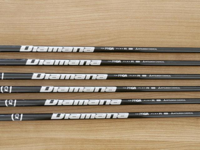 Iron set : PRGR : ชุดเหล็ก PRGR 03 Forged (รุ่นล่าสุด ปี 2024 ตีง่าย ไกลมากๆๆ) มีเหล็ก 6-Pw,AW (6 ชิ้น) ก้านกราไฟต์ Mitsubishi Diamana Flex R