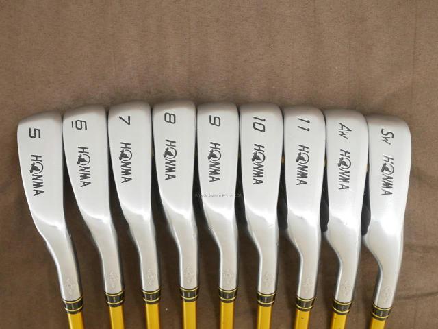 Iron set : Honma : **ก้าน 4 ดาว** ชุดเหล็ก Honma Beres IS-02 (หน้าเด้ง Forged) มีเหล็ก 5-11,Aw,Sw (9 ชิ้น เทียบเท่า 4-Pw,Aw,Sw) ก้าน ARMRQ 6 (49) Flex R (4 ดาว)