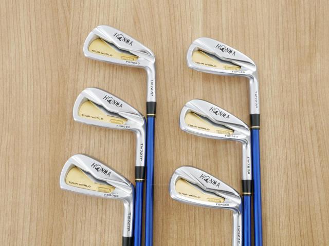 Iron set : Honma : **ก้าน 3 ดาว** ชุดเหล็ก Honma Tour World TW727P (Forged) มีเหล็ก 5-10 (6 ชิ้น) ก้านกราไฟต์ ARMRQ 8 (54) Flex R (3 ดาว)