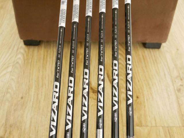 Iron set : Honma : **ของใหม่ ยังไม่แกะพลาสติก** ชุดเหล็ก Honma Tour World TW757P (ออกปี 2022) มีเหล็ก 5-Pw (6 ชิ้น) ก้านกราไฟต์ Honma Vizard 50 Flex R