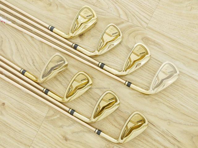 Iron set : Katana : ชุดเหล็ก Katana Voltio Model J Gold (ออกปี 2017 หน้าเด้ง ตีง่าย ไกล) มีเหล็ก 5-Pw,Aw,Sw (8 ชิ้น) ก้านกราไฟต์ Fujikura Speeder 550 Flex R