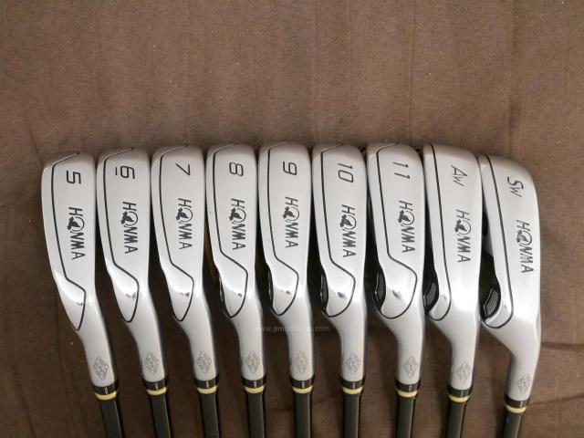 Iron set : Honma : **ก้าน 3 ดาว** ชุดเหล็ก Honma Beres IS-01 (หน้าเด้ง Maraging) มีเหล็ก 5-11,Aw,Sw (9 ชิ้น เทียบเท่า 4-Pw,Aw,Sw) ก้าน ARMRQ 6 (49) FLex R (3 ดาว)