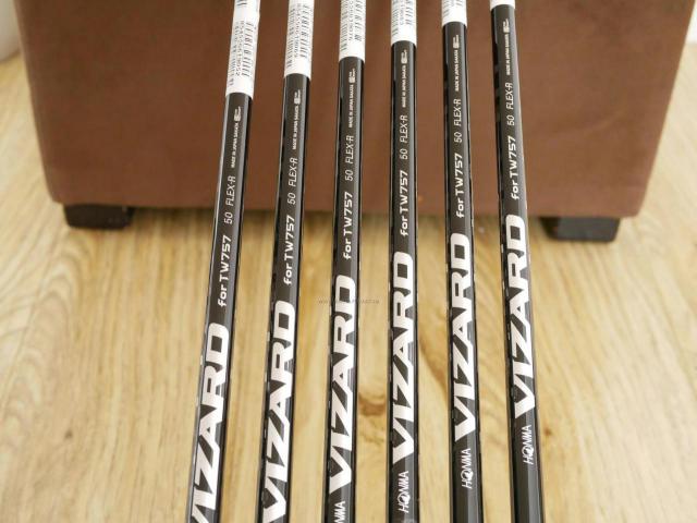 Iron set : Honma : **ของใหม่ ยังไม่แกะพลาสติก** ชุดเหล็ก Honma Tour World TW757P (ออกปี 2022) มีเหล็ก 5-Pw (6 ชิ้น) ก้านกราไฟต์ Honma Vizard 50 Flex R