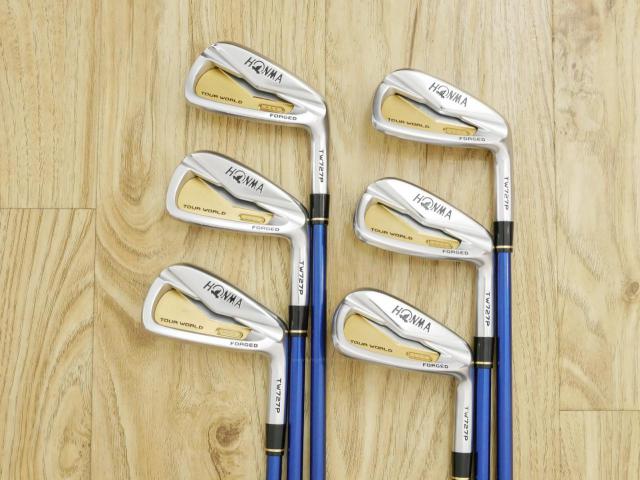 Iron set : Honma : **ก้าน 3 ดาว** ชุดเหล็ก Honma Tour World TW727P (Forged) มีเหล็ก 5-10 (6 ชิ้น) ก้านกราไฟต์ ARMRQ 8 (54) Flex R (3 ดาว)